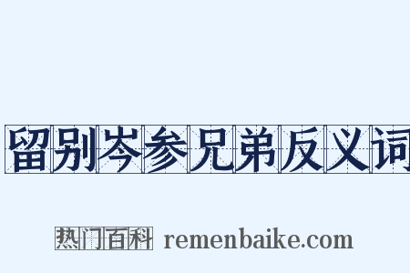 留别岑参兄弟反义词是什么意思的图片